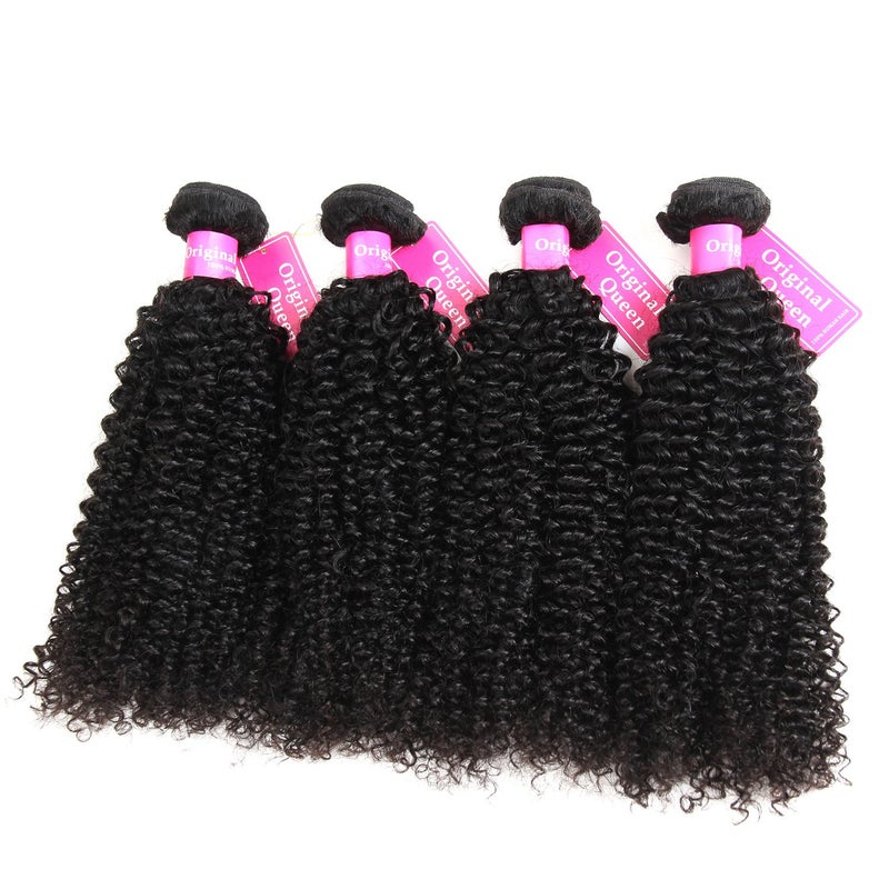 Original Queen 100% Brazilian Unprocessed Virgin Kinky Curly Human Hair Weave 4 Bundles Deep Curly Hair Extensions Mixed Length 14 14 14 14inches - Image 2